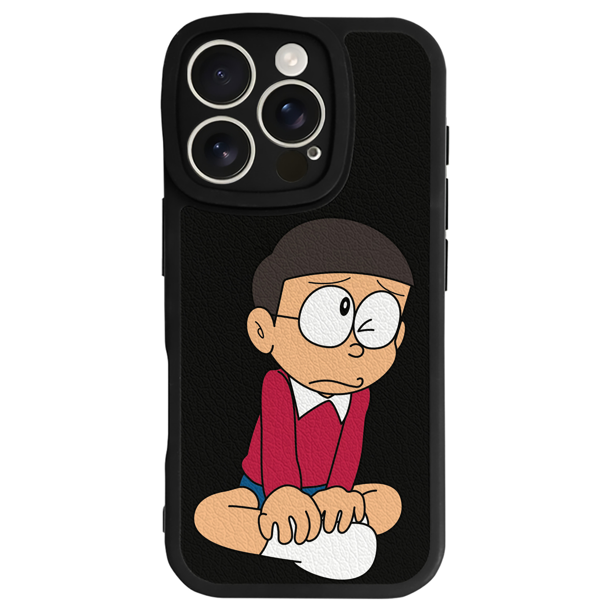（画像用） ドラえもん 野比 のび太 Doraemon Nobita Nobi 【iPhone 16シリーズ対応】シリコンスマホケース（レザー調） 材質：シリコン